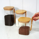 Oishii Airtight Glass Jar (With Spoon Holder)