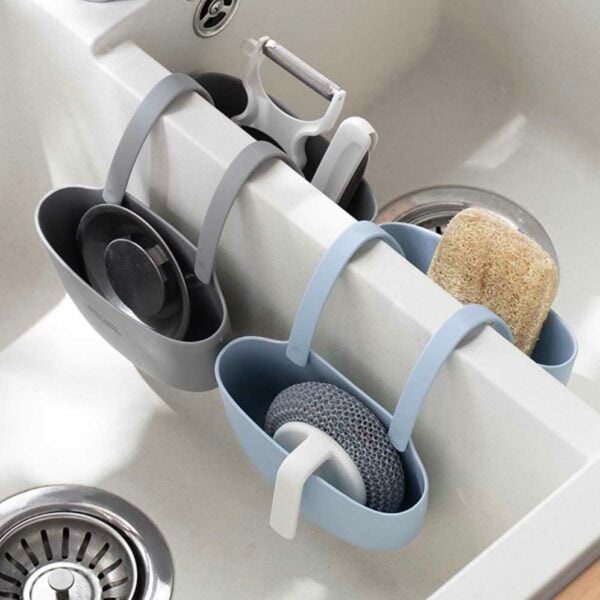 Earthly Basin Hanging Holder Sink Caddy Ktichen Bathroom Faucet Tap Double Bowl Sponge Organizer Style Degree Sg Singapore