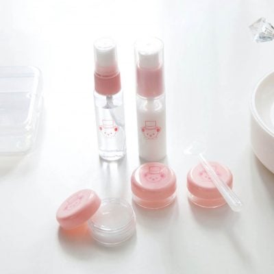 Travel toiletry containers (5pcs set) lotion container organiser organizer style degree sg singapore