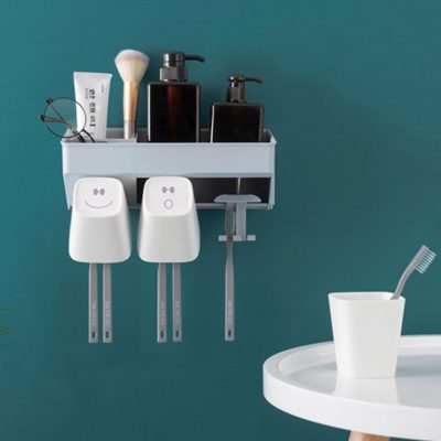 Smiley Family Toothbrush & Paste Holder