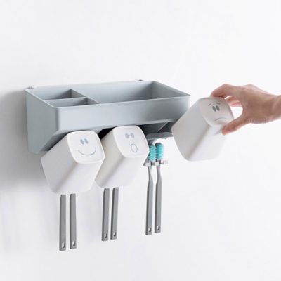 Smiley Family Toothbrush & Paste Holder