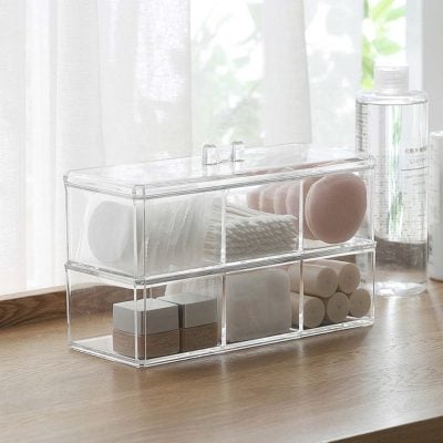 Triple Compartment Makeup Cosmetics Organizer Organiser Lipstick Holder Style Degree Sg