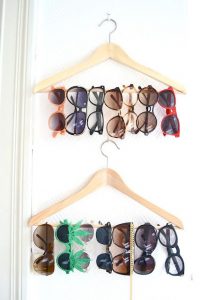 Store sunglass on hanger, closet storage hack, sunglass storage hack, home organization hacks, Style Degree, Singapore, SG, StyleMag.