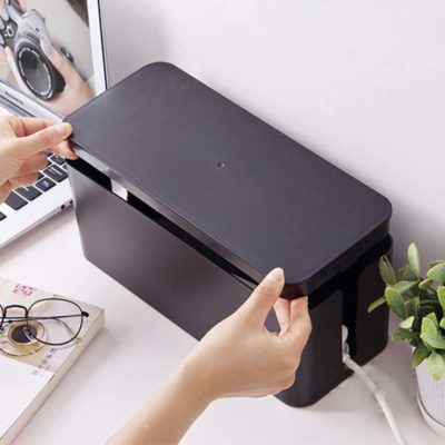 Basic Cable Management Box, cable organiser, organizer, wire, phone charger, laptop charger, organization, organisation, style degree, singapore, sg