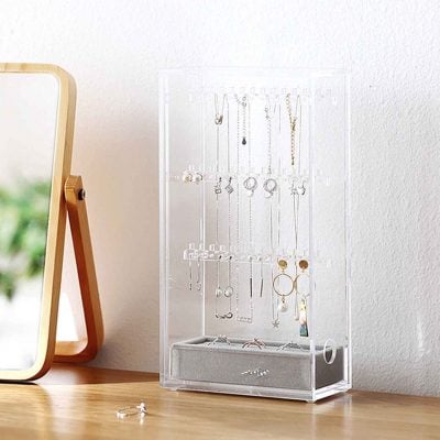 The Elegance Jewellery Standing Organizer Organiser Accessories Necklace Ring Bracelet Acrylic Box Style Degree Sg Singapore