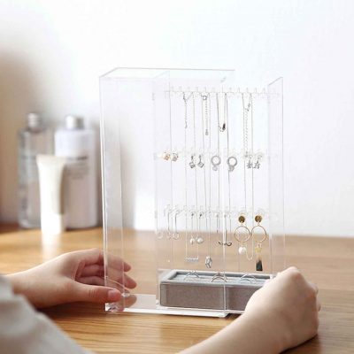 The Elegance Jewellery Standing Organizer Organiser Accessories Necklace Ring Bracelet Acrylic Box Style Degree Sg Singapore