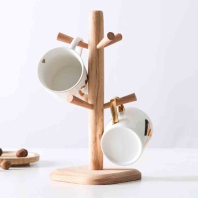Oishii Wooden Mug Stand Cup Hanger Dryer Utensils Holder Kitchen Pantry Style Degree Sg Singapore