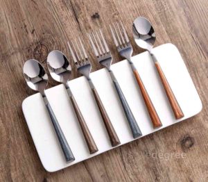 Oishii Metal Fork & Spoon, japanese utensils, metal vs wooden utensils, classic wood, dining table cutlery, cutleries, style degree, singapore, sg