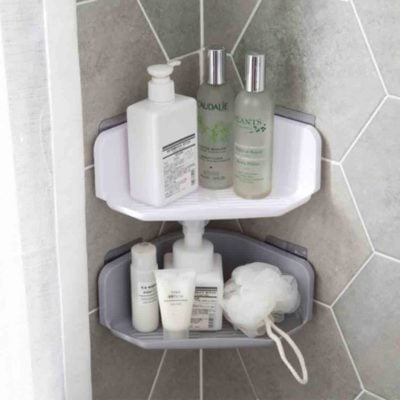 Triangle Bathroom Wall Holder, bathroom home organization, organisation, toiletries organizer, organiser, kitchen corner wall holder, style degree, singapore, sg
