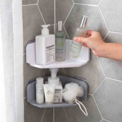 Triangle Bathroom Wall Holder, bathroom home organization, organisation, toiletries organizer, organiser, kitchen corner wall holder, style degree, singapore, sg