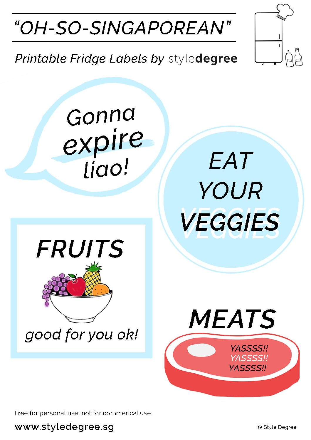 Fridge labels printable By Style Degree Style Degree
