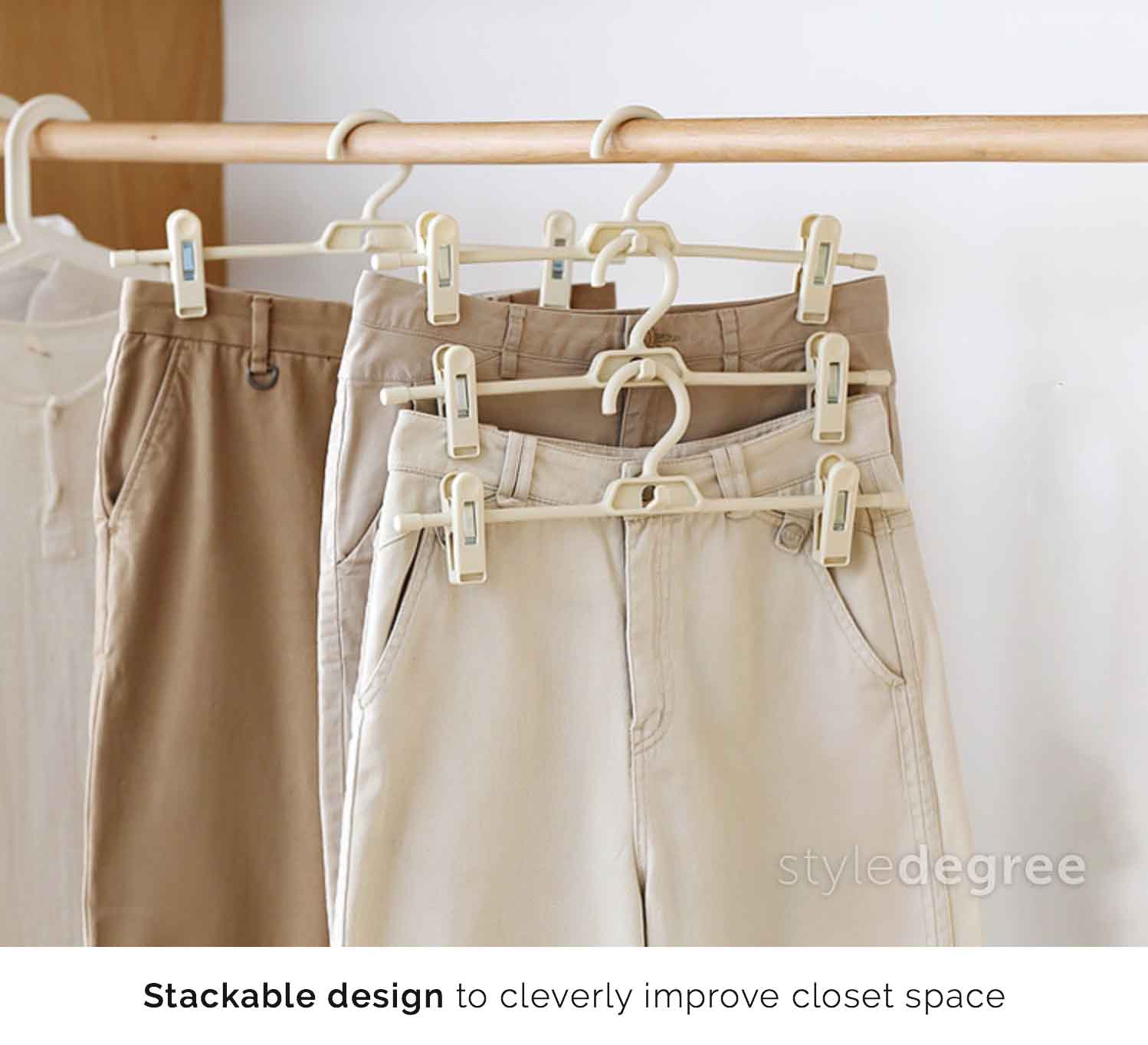 Stack & Clip Clothes Hanger (3pc Set) Style Degree