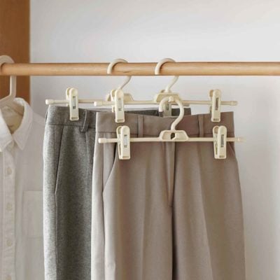 Stack & Clip Clothes Hanger (3pc Set) Closet Wardrobe Hangers Pants Jeans Bottoms Organizer Organiser Style Degree Sg Singapore