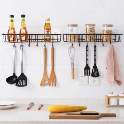Rustic Rectangle Wall Holder Hanging Basket Kitchen Accessories Utensils Cutlery Towel Style Degree Sg Singapore