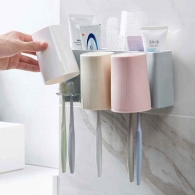 Refresh Toothbrush & Toothpaste Holder Bathroom Toilet Toiletries Organiser Organizer Style Degree Sg Singapore