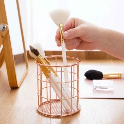 Roseo Brush & Stationery Desk Makeup Beauty Organizer Organizer Rose Gold Style Degree Sg Singapore