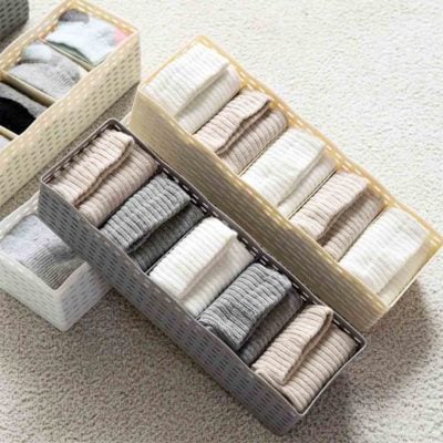 Woven Rectangle Closet & Desk Organizer Organiser Makeup Undergarment Style Degree Sg Singapore