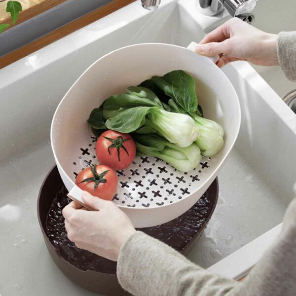Earthly Colander & Strainer Drainer Kitchen Vegetables Fruits Rice Washing Style Degree Sg Singapore