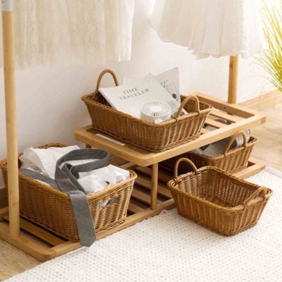 Artisan Ratten Mini Crate Storage Box Undergarment Laundry Clothes Closet Wardrobe Home Decor Wood Style Degree Sg Singapore