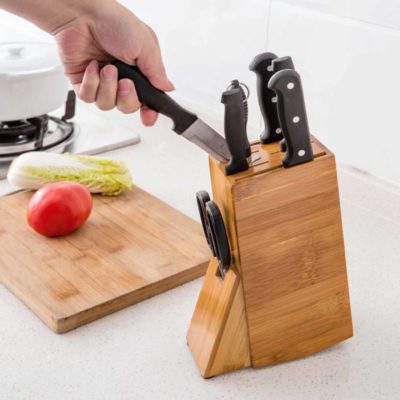Retro Wooden Knife Holder Kitchen Cooking Scissors Knives Style Degree Sg Singapore