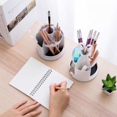 Desk Organizers Maximise Your Table Space Style Degree 360 Rotating Essentials Desk Organizer Table Organiser Makeup Brush Beauty Stationery Pen Holder Accessories Style