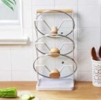 Scandinavian Triple Layer Lid Holder Holders Chopping Board Kitchen Organizer Organiser Style Degree Sg Singapore