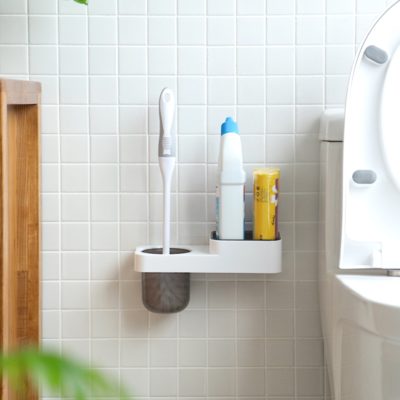 Scrub & Toiletries Bathroom Wall Holder Toilet Bowl Scrubber Toilet Brush Organizer Organiser Style Degree Sg Singapore