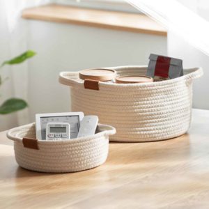 Weaver Basket Organizer Desk Table Organiser Holder Storage Box Living Room Style Degree Sg Singapore