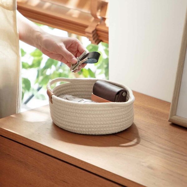 Weaver Basket Organizer Desk Table Organiser Holder Storage Box Living Room Style Degree Sg Singapore