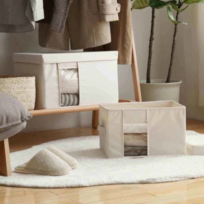 Canvas Clear Storage Box Keeping Bed Sheets Blankets Organizer Organiser Style Degree Sg Singapore