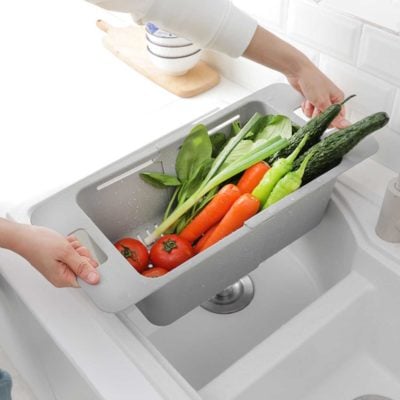 Over-the-sink Extendable Sink Colander Fruits Colanders Washers Organizer Organiser Style Degree Sg Singapore