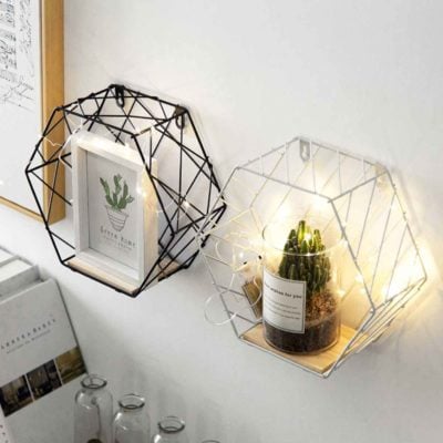 Hexagon Rustic Wall Holder Holders Organizer Organiser Storage Living Room Decoration Style Degree Sg Singapore
