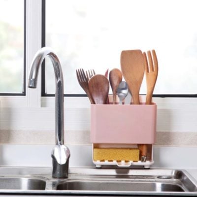 Standing Sponge & Utensils Dryer Cleaning Drainer Holders Kitchen Sink Basin Organizer Organiser Style Degree Sg Singapore