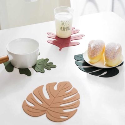 Autumn Leaves Dining Coaster (4pc Set) Table Coaster Mat Heatproof Style Degree Sg Singapore