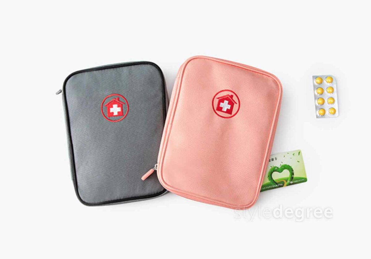 Slim First Aid & Medicine Travel Organizer Organiser Pouch Holder Style Degree Sg Singapore