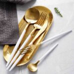 Gold Stainless Steel Cutlery Set Tableware Dinnerware Dining Utensils Kitchen Accessories Style Degree Sg Singapore