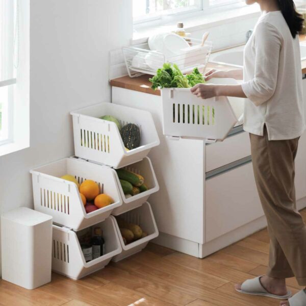 Luxe Stackable Basket Organizer Storage Box Boxes Kitchen Accessories Homeware Style Degree Sg Singapore