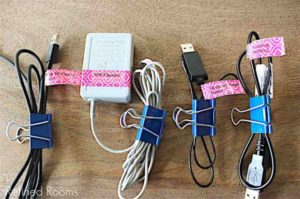 Bind wires using binder clips, how to wrap wires, how to organize wires in drawers, how to organize cords diy, Style Degree, Singapore, SG, StyleMag.