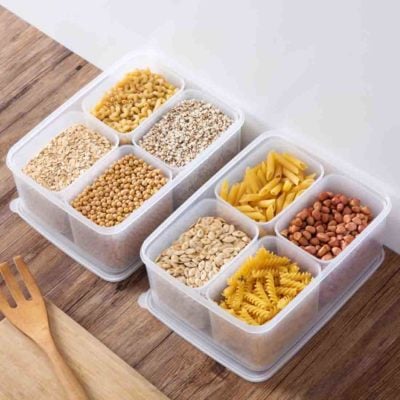 4-Dividers Food Storage Container with divider holder box fridge Style Degree Sg Singapore