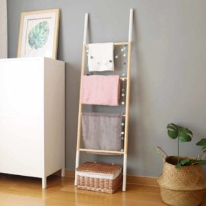 Scandinavian Ladder Towel Hanger Pine Wood Bathroom Living Room Hanging Ladder Wood Style Degree Sg Singapore