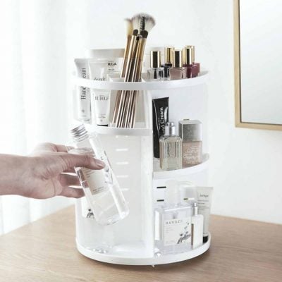 Snowy 360° Rotating Makeup Organizer Cosmetic Desk Organiser Style Degree Sg Singapore