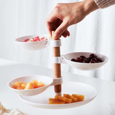 Layer Fruits & Pastry Stand Dessert Snacks Food Holder Chinese New Year CNY Hari Raya Style Degree Sg Singapore