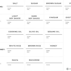 Pantry Sticker Labels (Condiments & Cooking)