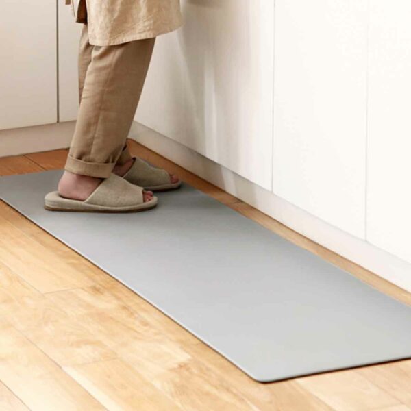 Leathery Anti-slip Kitchen Floor Mat Mats Waterproof PU Leather Carpet Bathroom Style Degree Sg Singapore