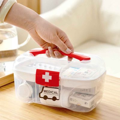 Mini 2-Tier First Aid Medicine Box Pill Medication Storage Container Style Degree Sg Singapore