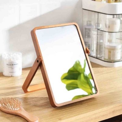 Woody Tabletop Vanity Mirror Cosmetic Makeup Desk Style Degree Sg Singapore