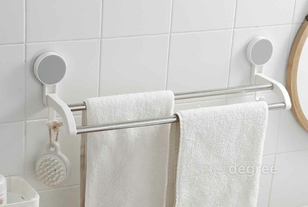 Minimalist 2-Bar Bathroom Towel Rail Holder Hanger Toilet Style Degree Sg Singapore