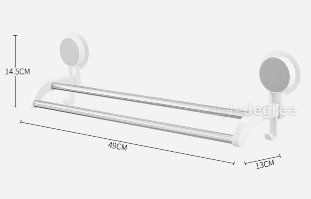 Minimalist 2-Bar Bathroom Towel Rail Holder Hanger Toilet Style Degree Sg Singapore