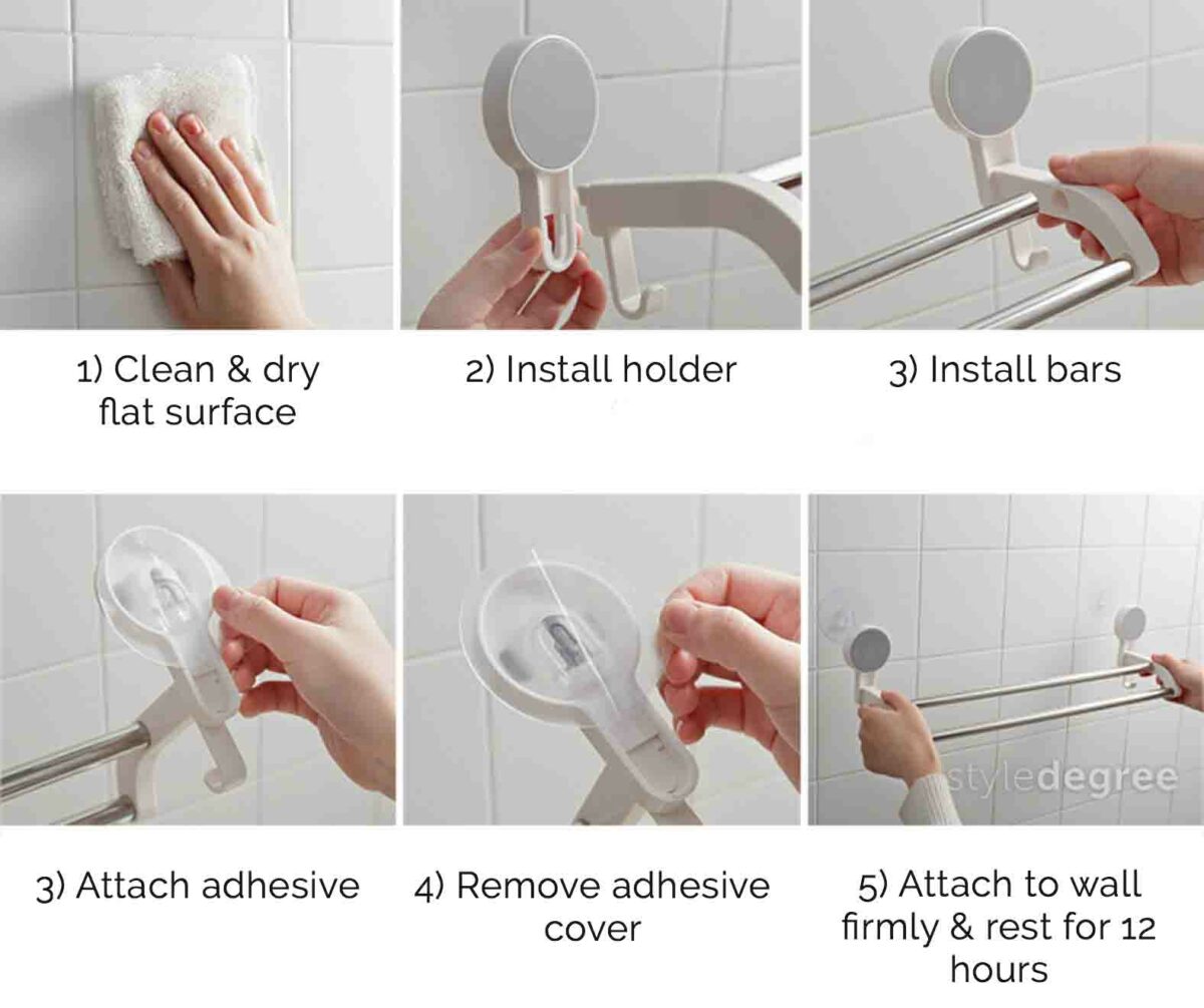 Minimalist 2-Bar Bathroom Towel Rail Holder Hanger Toilet Style Degree Sg Singapore