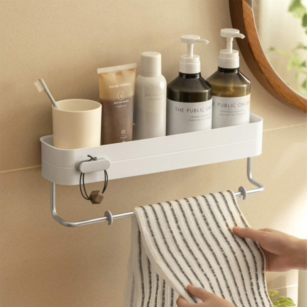 Minimalist Bathroom Wall Holder (With Hanging Bar) Toilet Storage Style Degree Sg Singapore